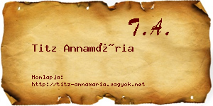 Titz Annamária névjegykártya