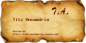 Titz Annamária névjegykártya